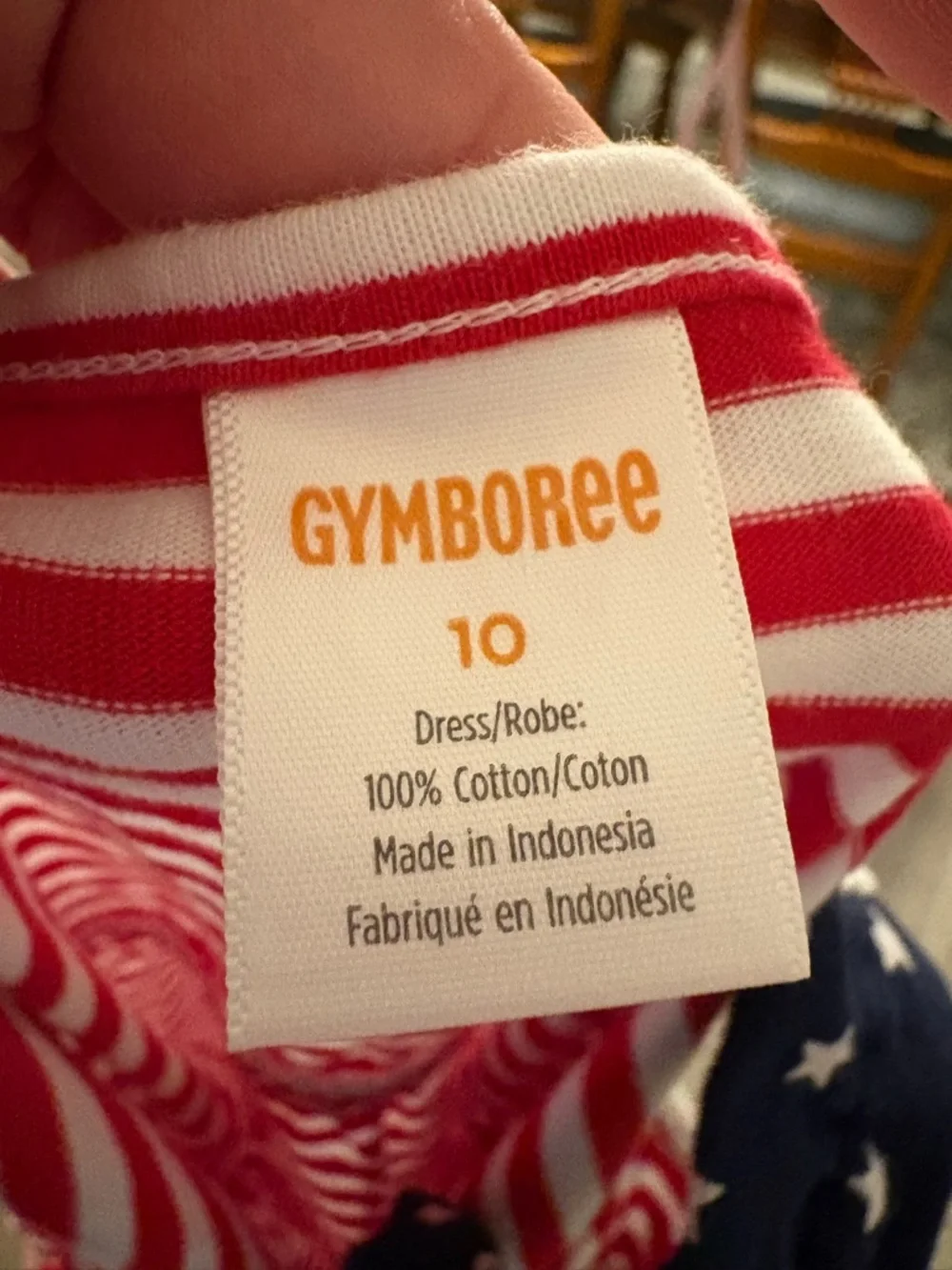 Gymboree Red & White Striped 4th of July Bow Strap Knit Dress Girls Size 10